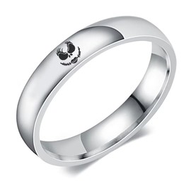 XAHH Jack and Sally Ring for Couple Sterling Silver Jack Skellington and Sally Ring Nightmare Before Christmas Gifts Jewelry Valentine Anniversary Birthday Gifts for Couple Women Silver Size 9