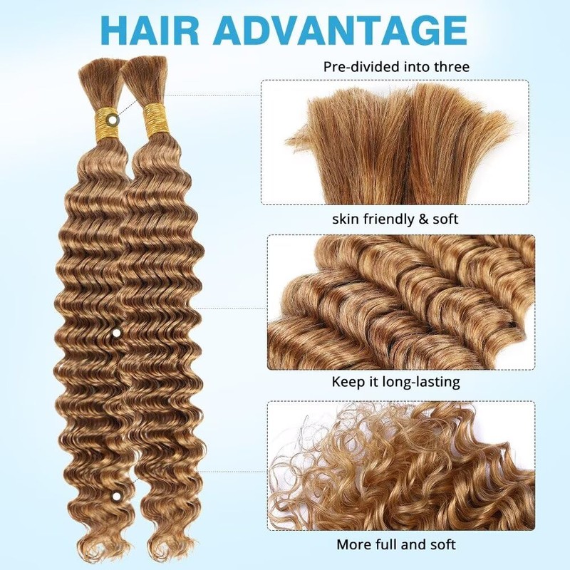 Boho Braids Blonde Deep Water Wave Hair Extensions - 18