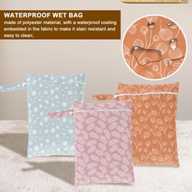 3 bolsas húmedas con cierre de cremallera, impermeables, de gran capacidad, reutilizables, para ropa mojada, portátiles, para trajes de baño, pañales de bebé, playa y piscina (Estilo 2)