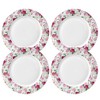 Gracie China Summer Rose Chintz Border Dinner Plates, Set of