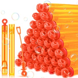Shappy 100 Pcs Mini Bubble Wands Bubbl Party Favors Kids Rose Bubble Wands Bulk for Summer Beach Party Outdoor Bath Time Wedding Gifts Toys Goodie Bag Stuffer for Child Girls Boys(Orange)