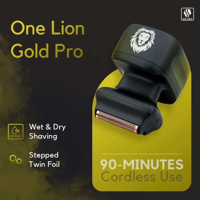 Skull Shaver One Lion Gold PRO Face Shaver for Men