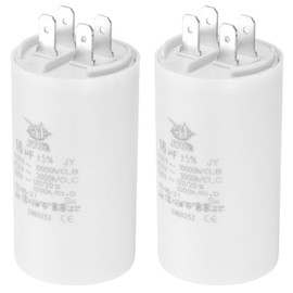 PATIKIL CBB60 16uf Running Capacitor,2Pcs AC 450V 4 Pins 50/60Hz Double Insert Cylinder Bottom for Air Conditioning,Water Pump,Fan Motor Star 72 x 40mm