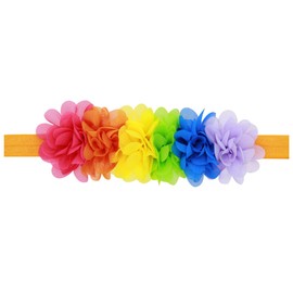 LDDCX Baby Rainbow Headbands Flowers Headband Bow Girls Rainbow Hair Band. (F40) (Style B)