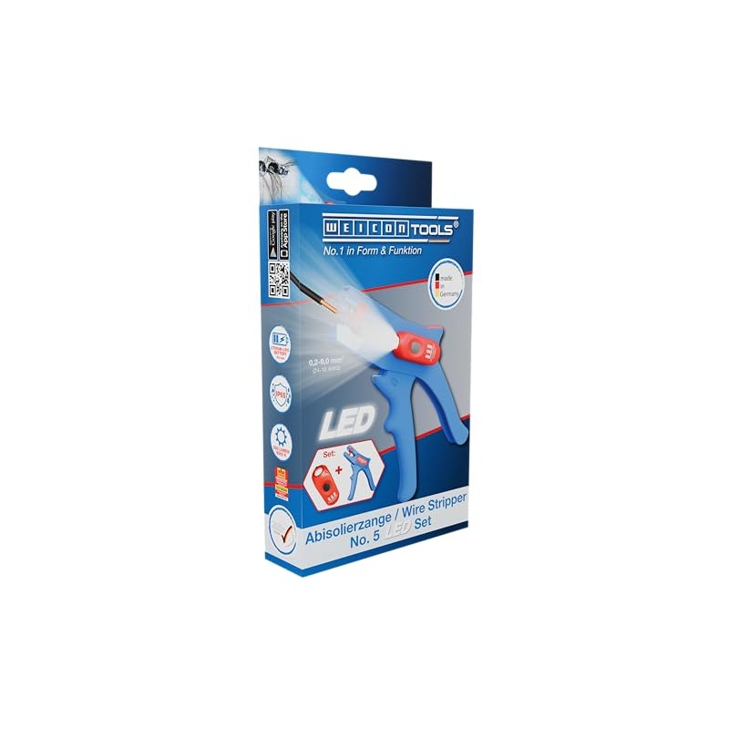 WEICON Wire Stripper No. 5 LED Set, Precise 0.2-6mm² Wire