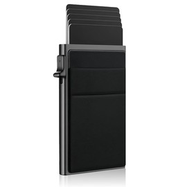 Ysruanh RFID Blocking Card Holder Pop up Metal Wallet Ultra Thin Credit Card Holders with Money Pocket Minimalist Wallet for Men Women