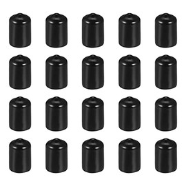 DMiotech 20 Pack 1/2"(12mm) ID Black Screw Thread Protectors Rubber End Caps Bolt Covers for Screw Bolt Furniture Pipe
