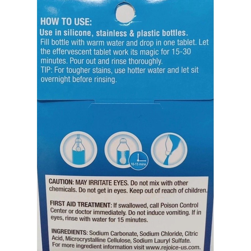 Homebright Bottle Cleaner Tablets 1pk 12pcs Cleans Water Bottles,Coffee