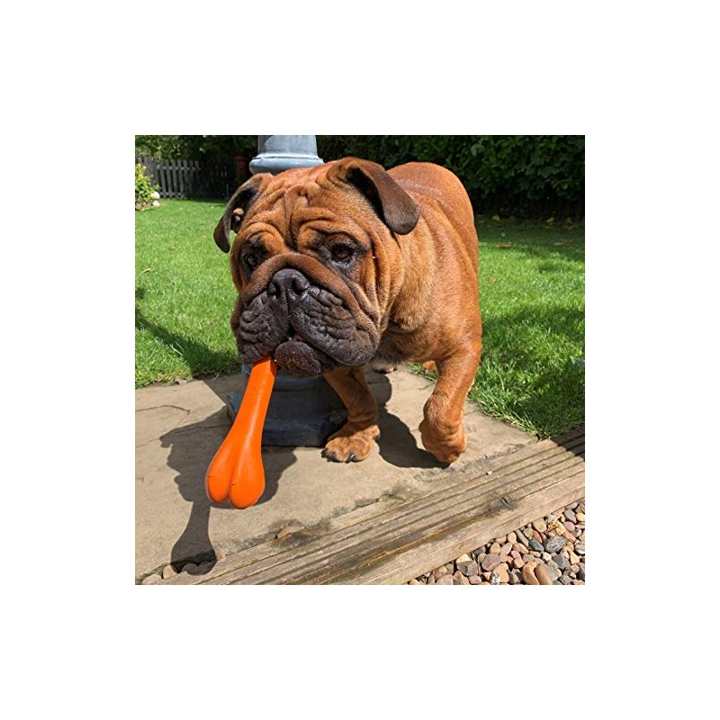 Petface Seriously Strong Solid Rubber Bone Dog Toy, Tough &