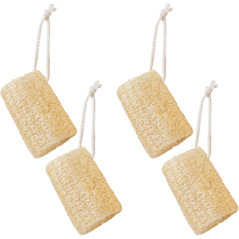 Esponja de lufa orgánica 4 unidades exfoliante natural exfoliante corporal