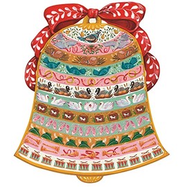 Christmas Bell Festive Paper Placemats - Disposable Round Place Mats for Holiday Parties - 12 Sheets Per Pad American Made