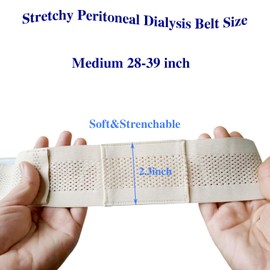 Peritoneal Mesh Breathable PD Belts Dialysis Catheter, Stretchy Peritoneal Dialysis Belt for Men Women, Feeding Tube Belt, PD Catheter Belt, (Medium 28"-39") Beige