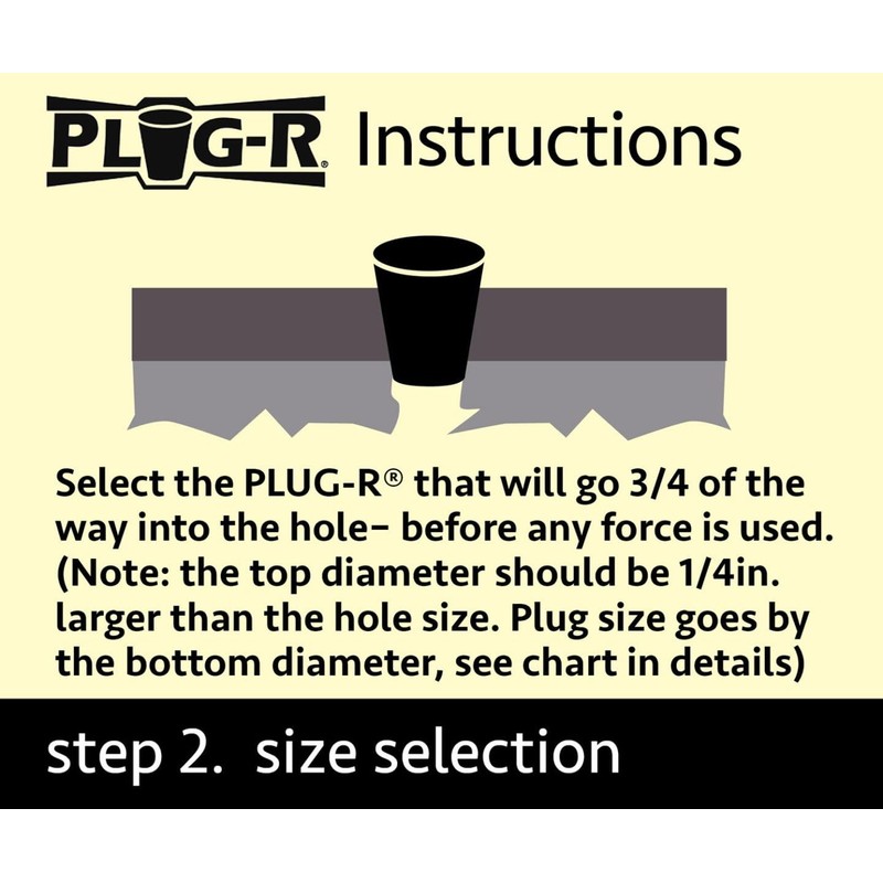 Plug-R 1 1/8" Asphalt Plugs, 25 Pack - Quick Fix