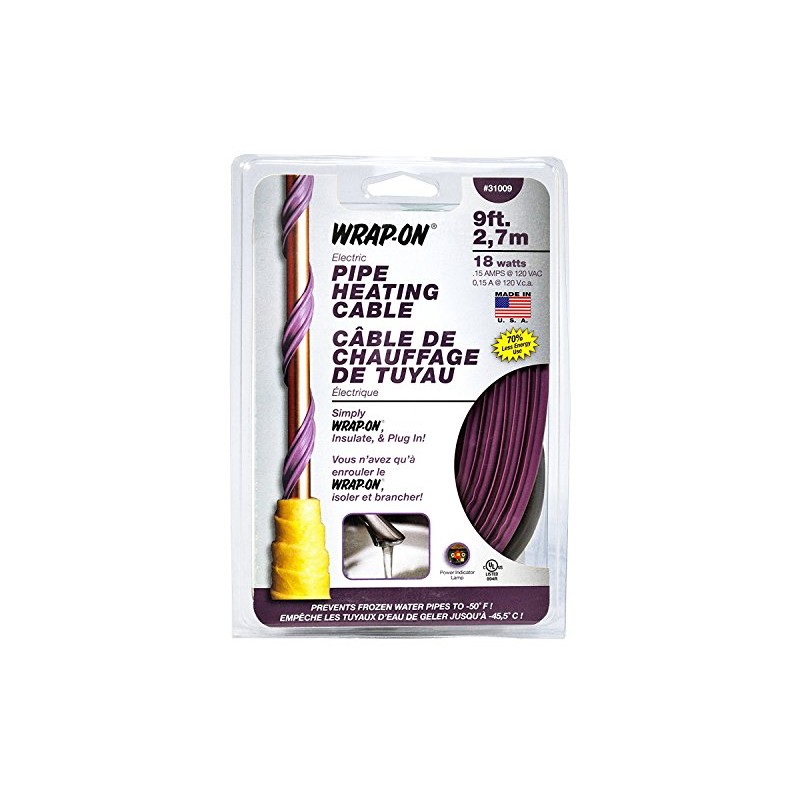 WRAP-ON Pipe Heating Cable - Freeze Protection Kit for Water