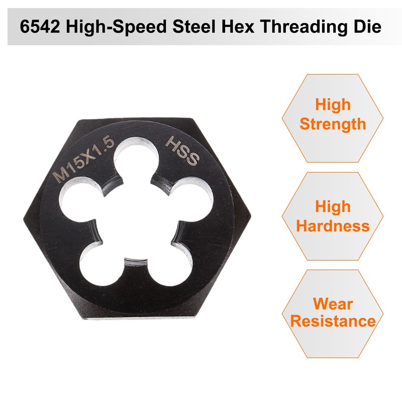 HARFINGTON Hex Threading Die M15 x 1.5 Metric Thread Right