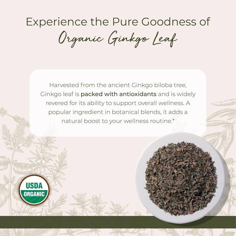 Starwest Botanicals Organic Ginkgo Leaf - Ginkgo Biloba, Dried Loose