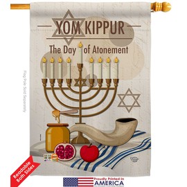 Yom Kippur House Flag Eagle Set Religious the Day of Atonement in Judaism Repentance Prayer Small Decorative Gift Yard Banner Double-Sided Made USA 28 X 40