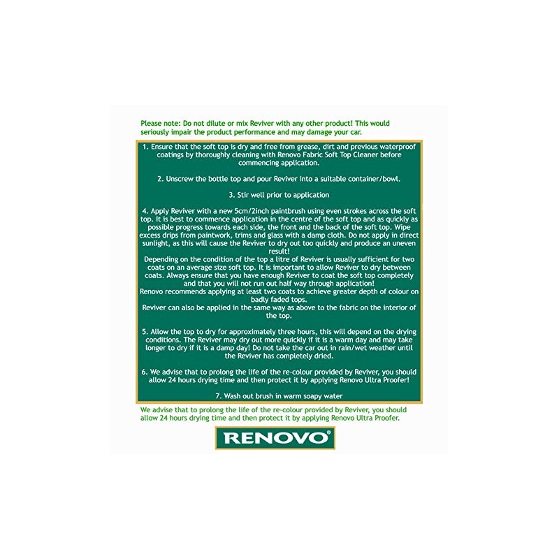Renovo Soft Top Reviver - Black (500ml)