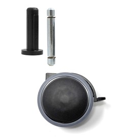 Design61 Set of 4 Universal Furniture Castors with Brake Swivel Castors Floor Protection Double Castors Diameter 63 mm Load Capacity 30 kg per Roll