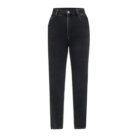 JEANIR Womens Mom Jeans High Waisted Black Grey Nostalgic Stretchy Boyfriend Work Pants with Pockets (Black,XS)