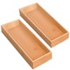 guiogc Bamboo Drawer Organizer, Utensil Organizer for Kitchen, Bamboo Storage