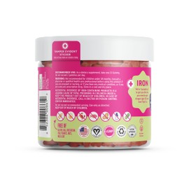 Vitamin Friends - Vegan Multivitamin & Iron for Kids - Daily Nutritional Support Gummies w/Ferrous Fumarate B-Complex, Vitamin C, Zinc, Biotin - Body Function & Anemia - Strawberry Jam(60 Day Supply)