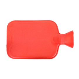 Hot Water Bottle without Cover 2 L, Hot Water Bottle, Heat Therapy, Bed Bottle, Red or Blue, Colour: Red