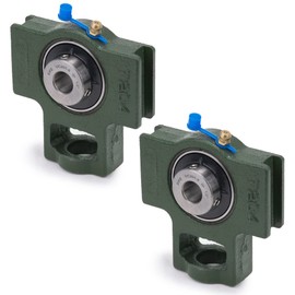 XIKE 2 Pcs UCT201-8 Bore 1/2" Pillow Block Take-Up Mounted Ball Bearings, Solid Cast Iron Base and Self Aligning Chrome Steel Sealed Bearings.