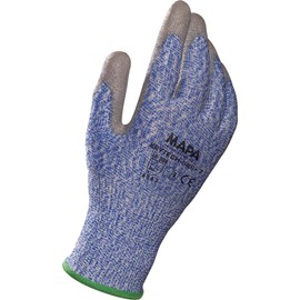 MAPA Professional Krytech 586 Polyurethane Gloves with High Cut Resistance, Mechanical Protection, Use in Numerous Industries, Blue, Size 9 (1 Pair), Protection Against Cuts