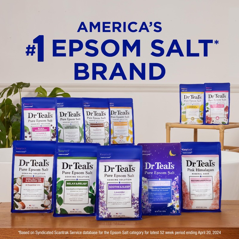 Dr Teal's Pure Epsom Salt Bulk Magnesium Sulfate USP, Fragrance
