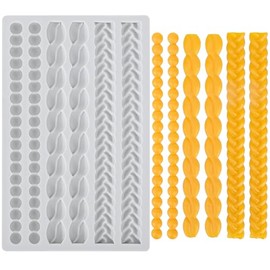 Beasea - Molde de cuerda de silicona, 1 hoja de fondant de silicona para tartas, corteza de encaje, para decoración de pasteles, moldes de manualidade