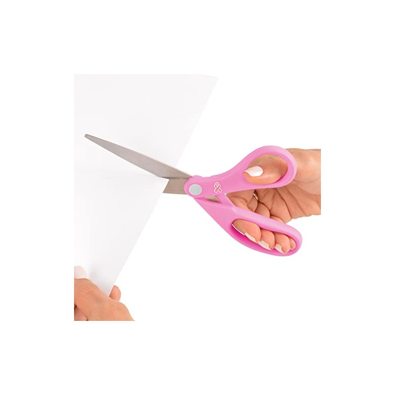 Westcott 15387 - Tijeras de acero inoxidable con cinta rosa