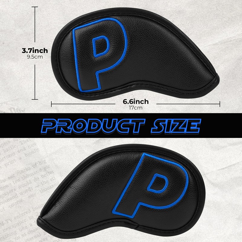 Craftsman Golf Black Classic Iron Headcover set with Blue Large