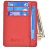 RFID Slim Wallet Leather Front Pocket Minimalist Wallet Card Holder