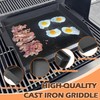 MOASKER Universal Cast Iron Griddle 18.6" x 14", Pre-Seasoned Nonstick