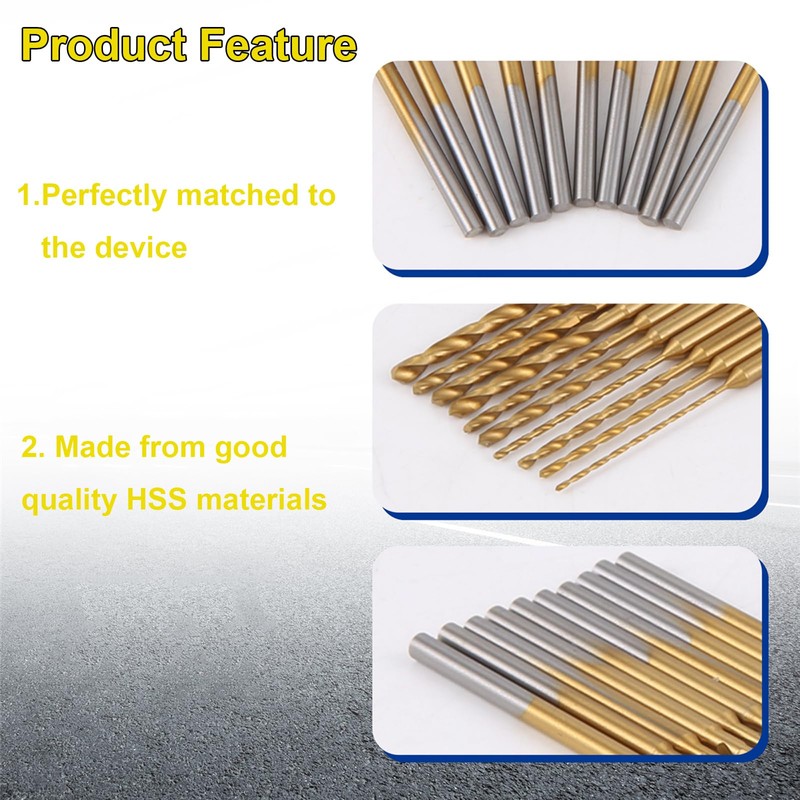 KOZTOL 10Pcs Mini Twist Drill Bit Set, Micro Engraving Drill
