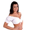 Trachtl.de Ertex GbR Dirndl Blouse in White with Drawstring Carmen