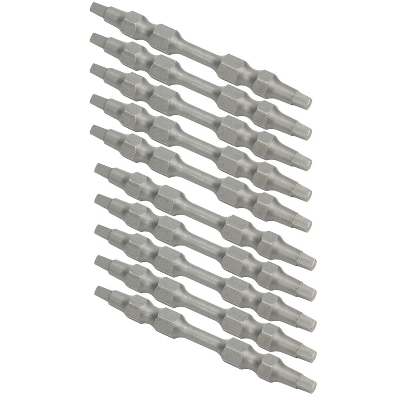 10Pcs Square Screwdriver Bits DoubleEnd Electric Magnetic Industrial Supplies 6.35mm
