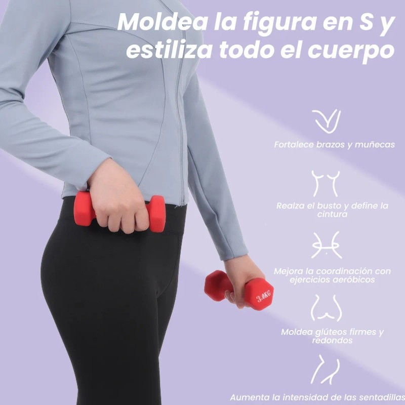 2 Pzs Mancuerna 3kg Pesa Ejercicio Fitness Yoga Gym