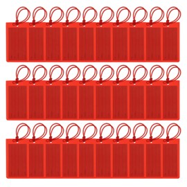 PATIKIL Luggage Tags, 30 Pcs Flexible PVC Travel Bag Name ID Identifier Label Tags Travel Essentials for Suitcases Bags Baggage Handbags, Red