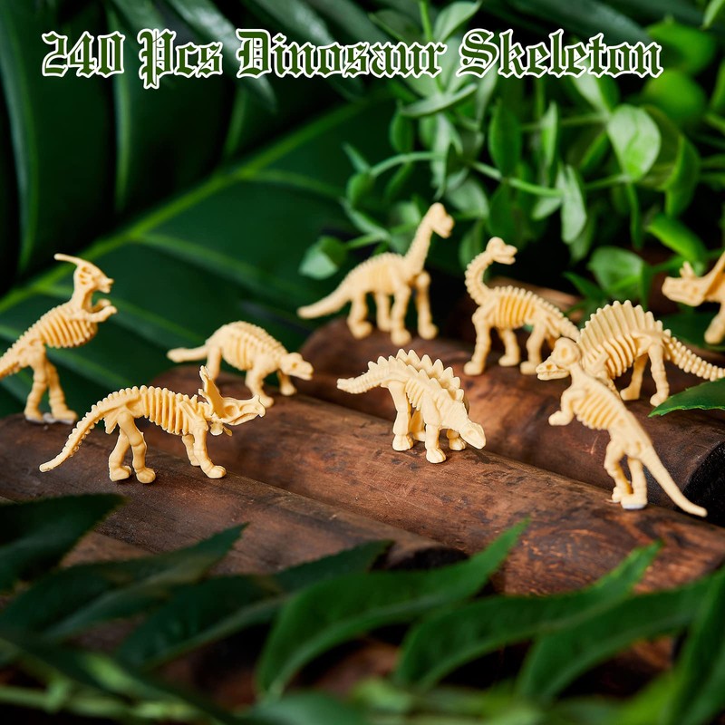 240 Pieces Dinosaur Bones Dinosaur Skeleton Toy Assorted Figures Dino