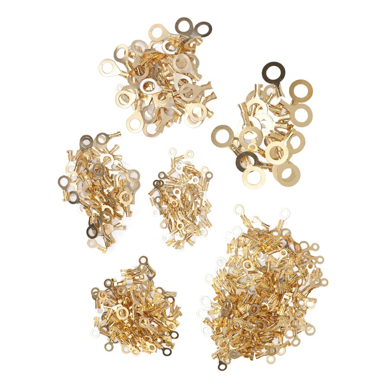 Uadme Brass Ring Cable Lug, 540 Pieces Ring Terminal Kit,