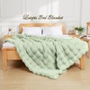 Latepis Faux Fur Throw Blankets Sage Green Bubble Cozy Soft