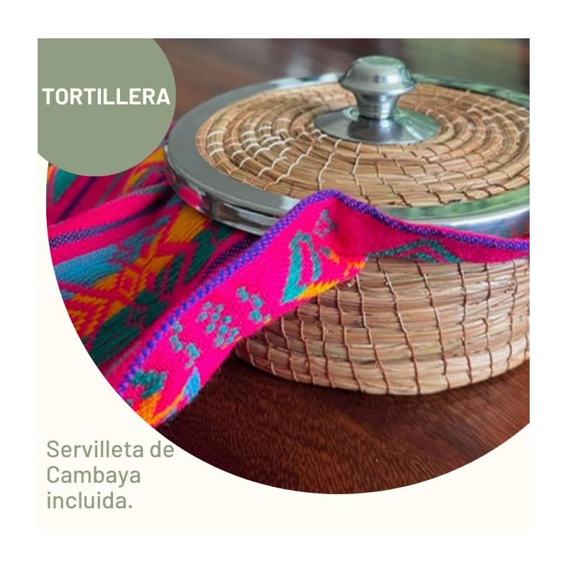 Tortillero térmico de Ocoxal 20x8 cm, artesanal hecho a mano