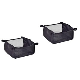 ibasenice Stroller Storage Basket - 2PCS Baby Stroller Basket Nappy Storage Pouch Baby Stroller Bottom Basket Under Case Storage Bags Stroller Accessories