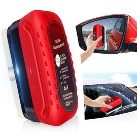 luseyfj Automotive Oil Film Cleaning Brush, Upgraded Antifog & Rainproof Glass Cleaning Board, Reusable Glass Oil Film Remover for Car Windows & Windshields (Red)