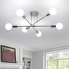 Comely Modern 6-Light Sputnik Chandelier Ceiling Lights, Adjustable Semi-Flush Mount