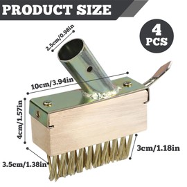TOATELU Pack of 4 Weed Grout Brush: Joint Brush with Hooks, Grout Brush, Weed Grout Brush, Weed Grout Brush, Joint Scraper, Joint Brush with Metal Bristles for Weeds, Moss and Algae