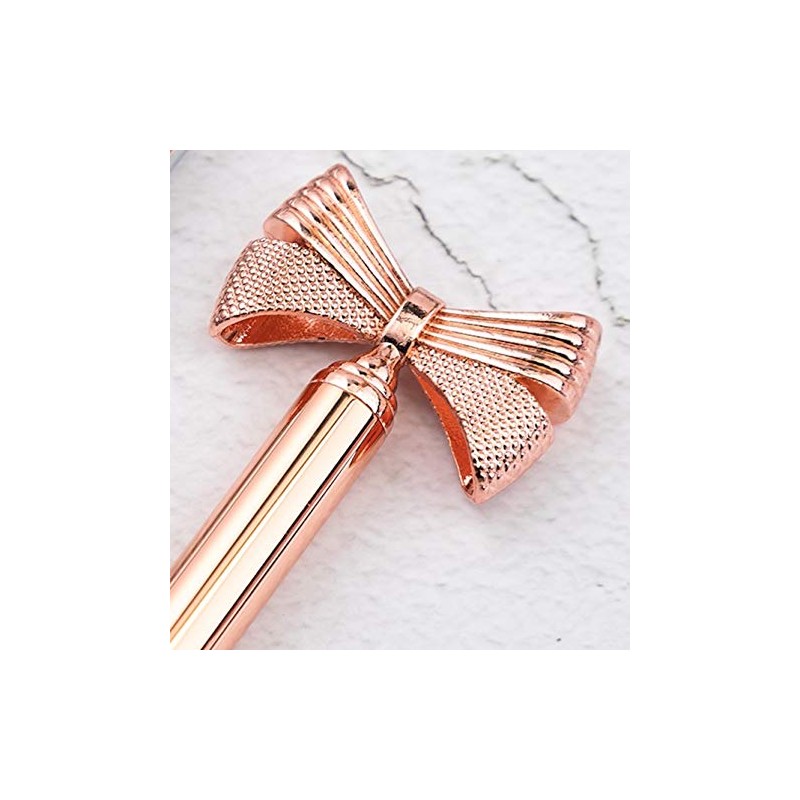 NEO+ Quality metal bow ballpoint pen in rose gold. Stylish