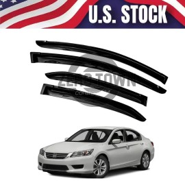 ZERO TOWN For 2013-2017 Honda Accord Sedan 4 Door Mugen Style Window Visor Sun Rain Guards